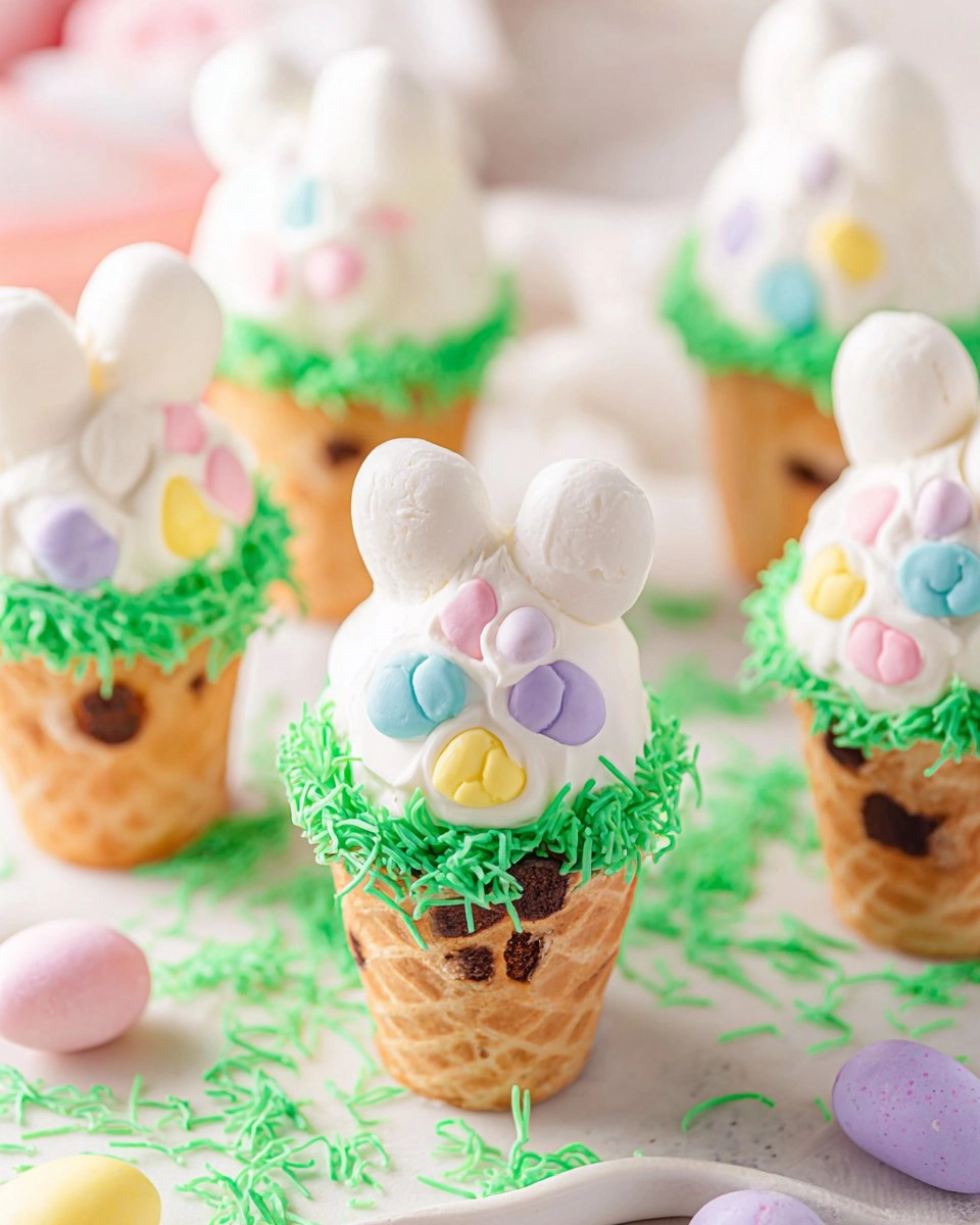 Easter Bunny Butt Cone Cakes