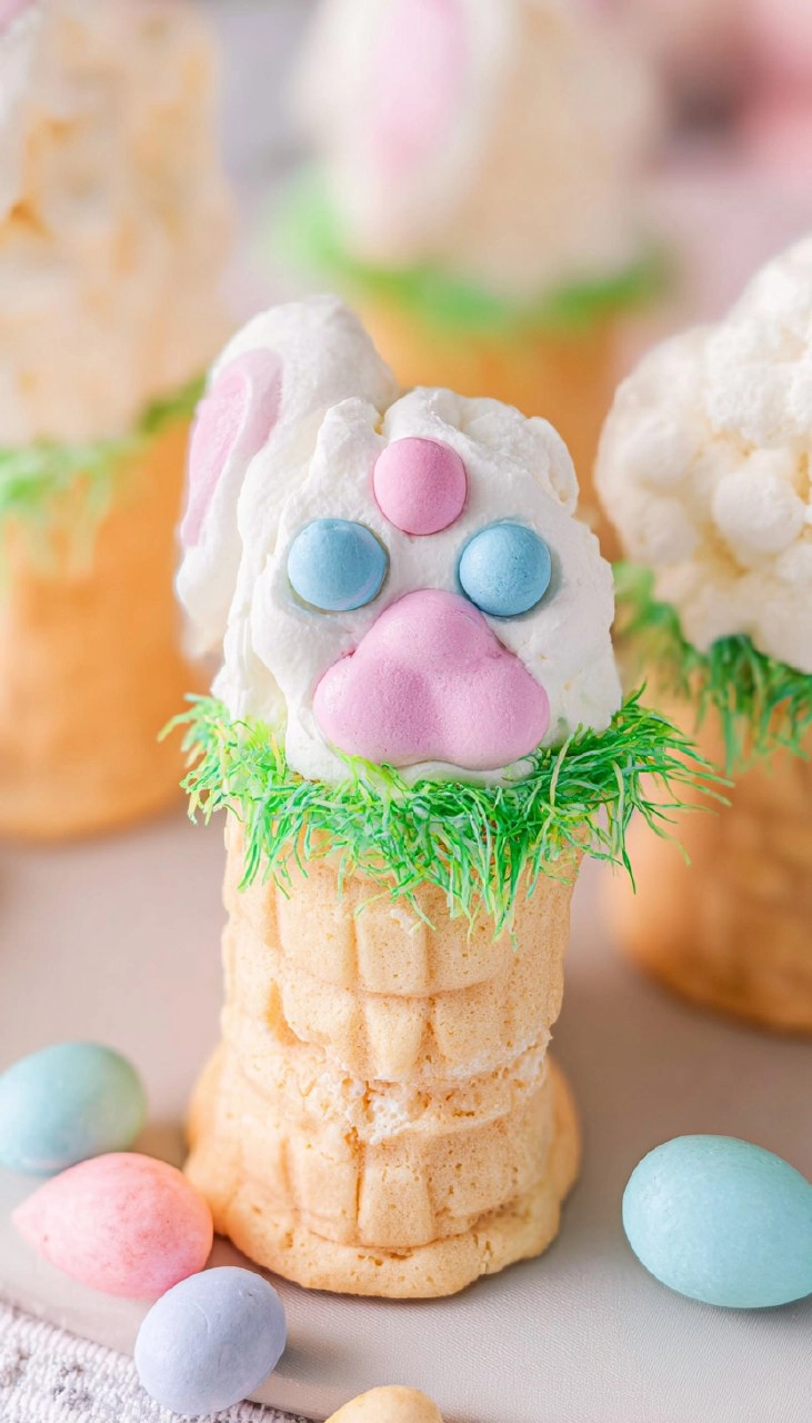 Easter Bunny Butt Cone Cakes