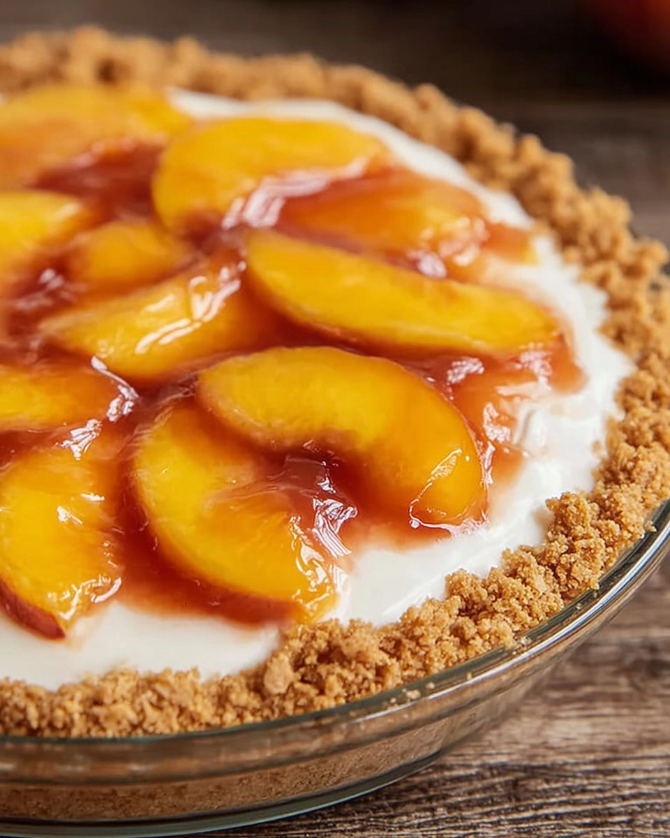 Easy Creamy Peach Pie with Graham Cracker Crust