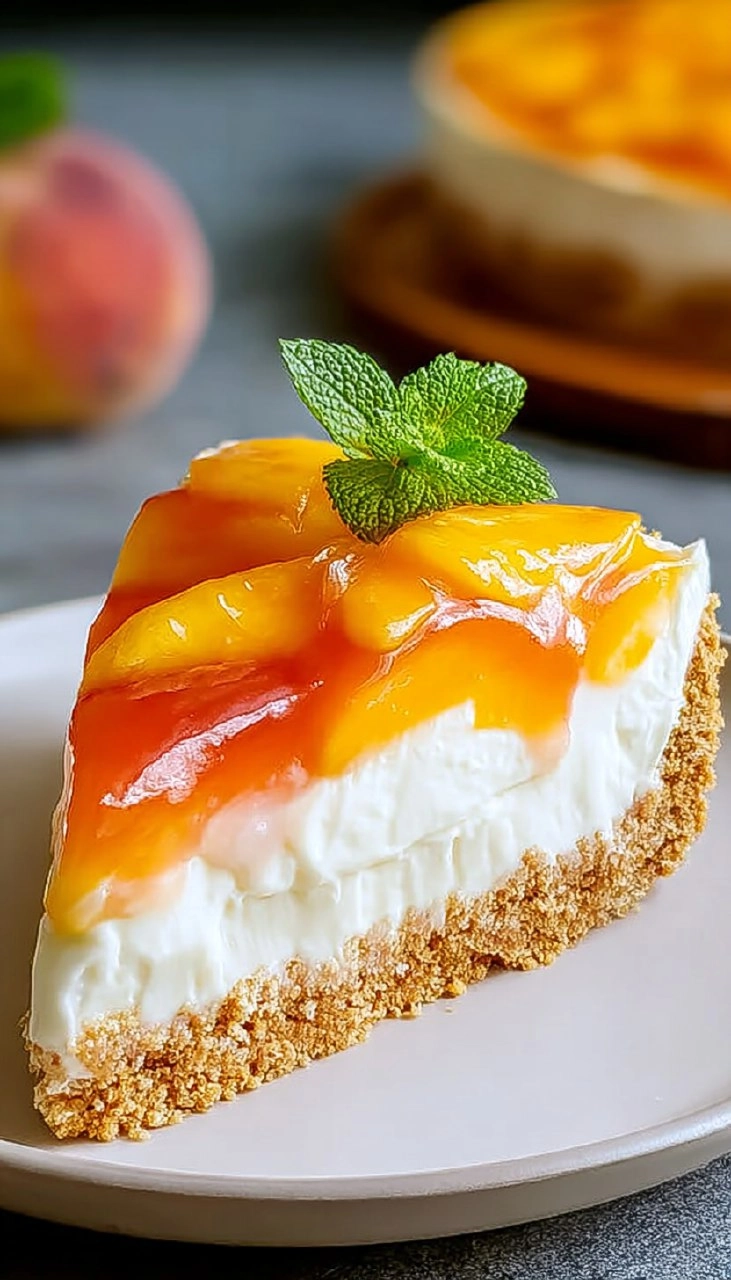 Easy Creamy Peach Pie with Graham Cracker Crust