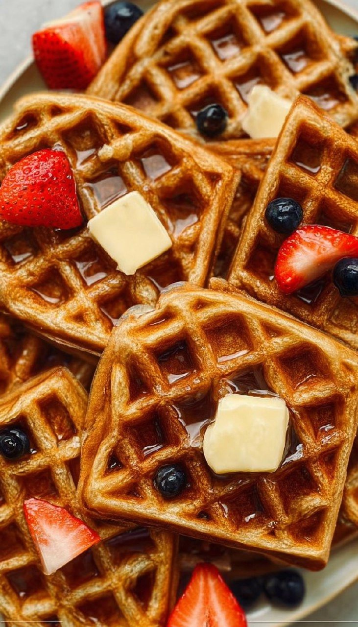 Fluffy Whole Wheat Waffles