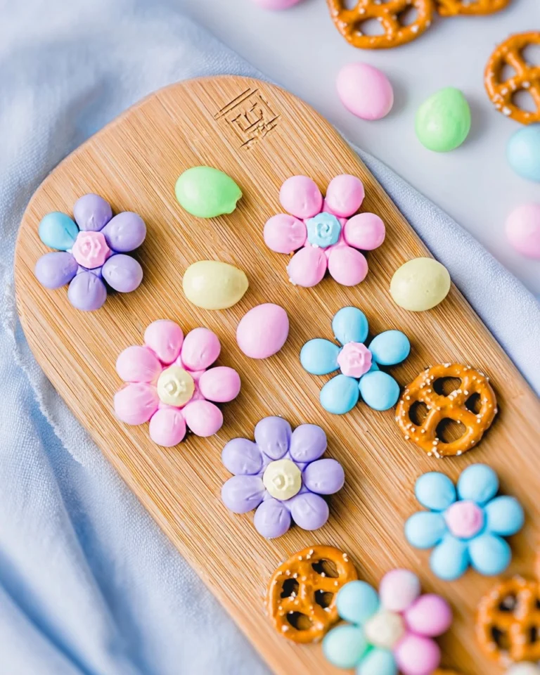 Pastel-Candy-Spring-Flower-Pretzels-Recipe