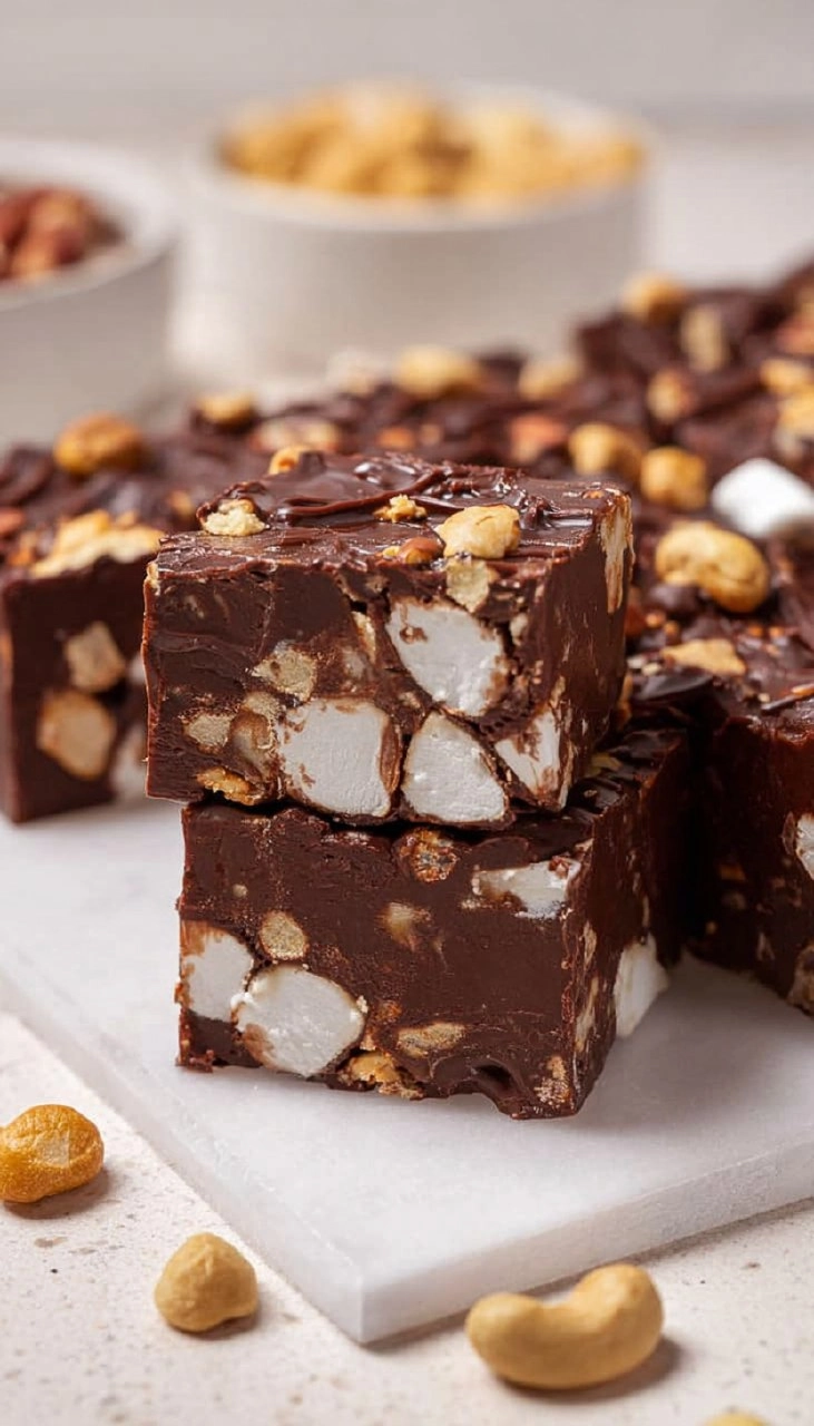 Rocky Road Fudge (Easy Microwave Recipe)
