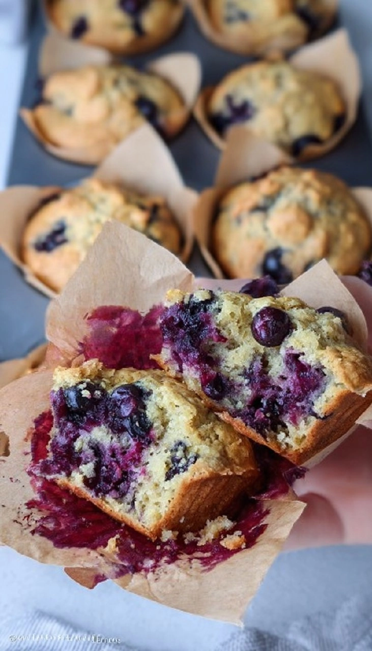 Sourdough discard blueberry muffins