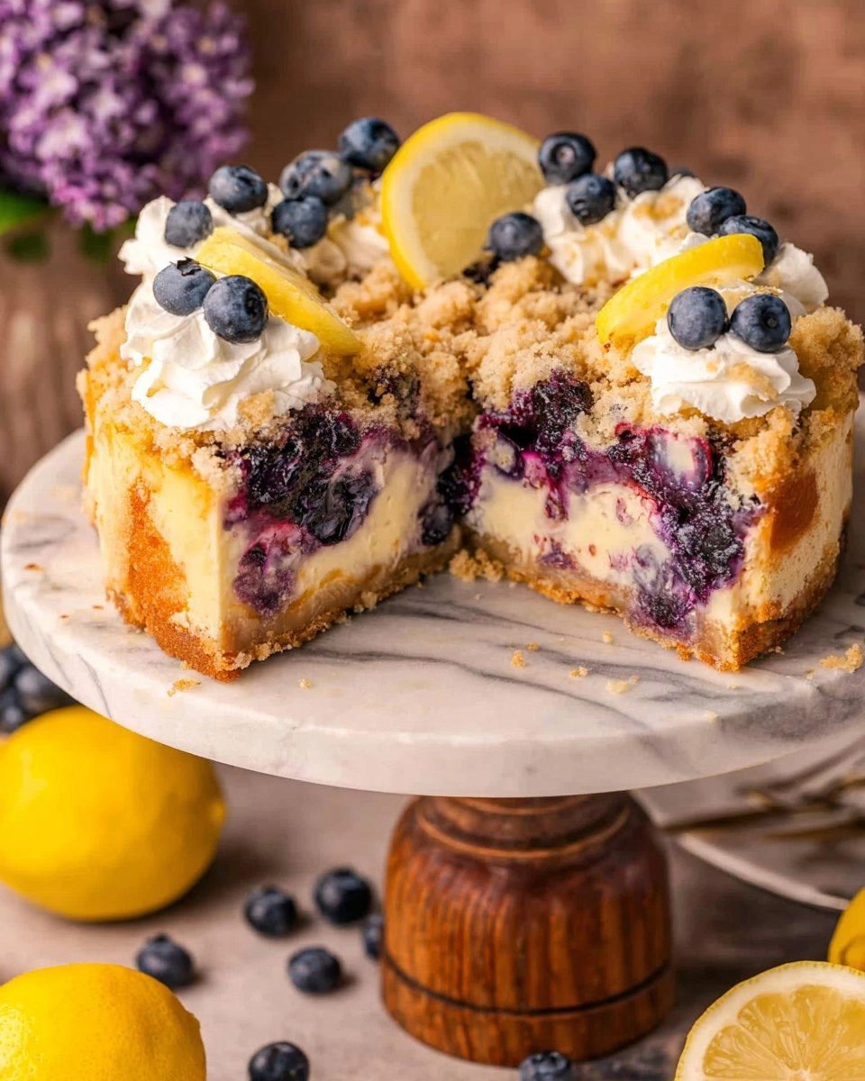 Lemon Blueberry Crumble Cheesecake