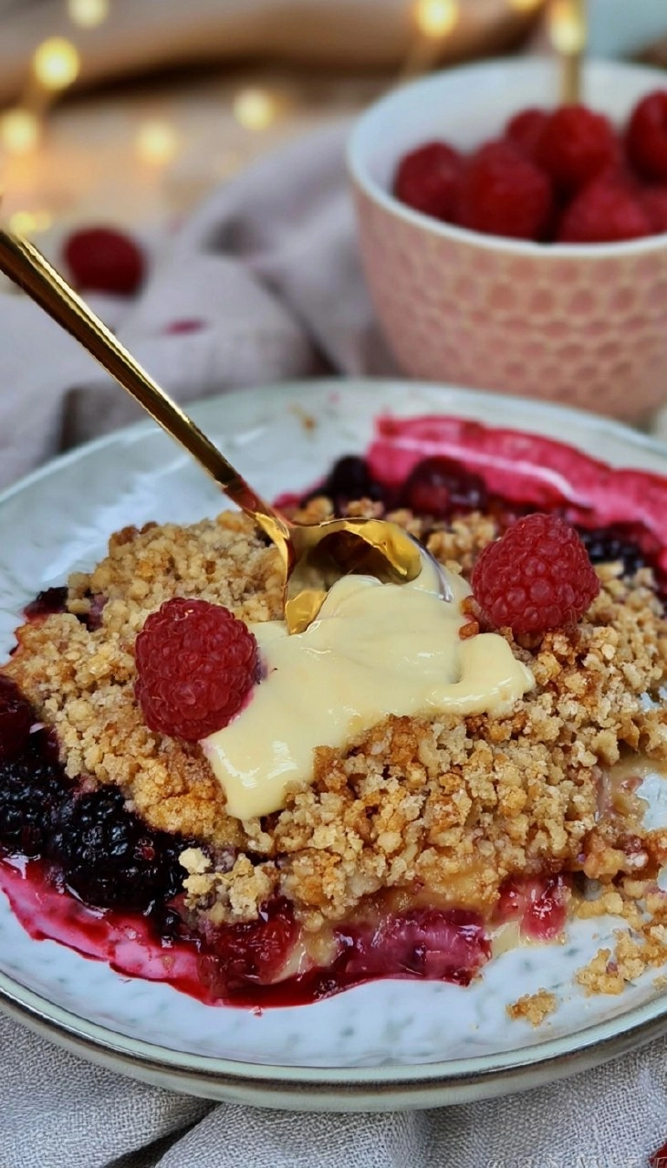 Berry crumble and homemade custard 101 Berry crumble and homemade custard