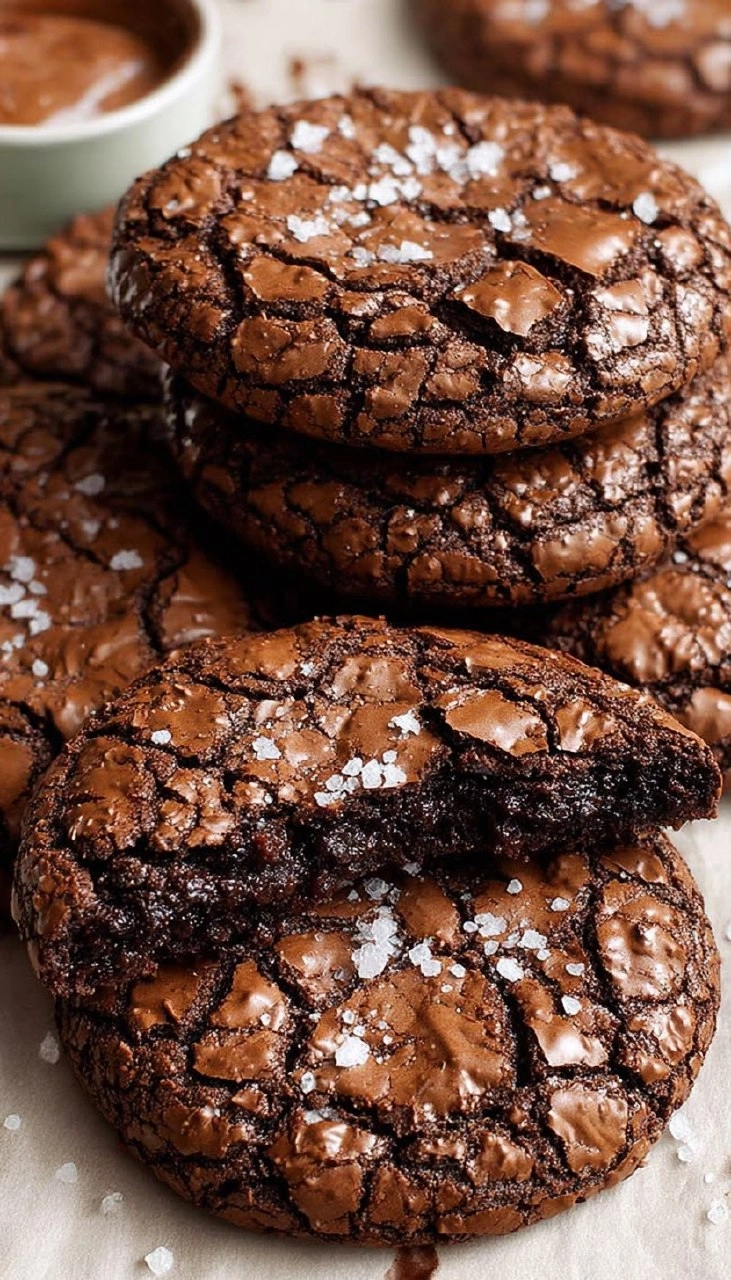 Chewy Crinkle Top Brownie Cookies