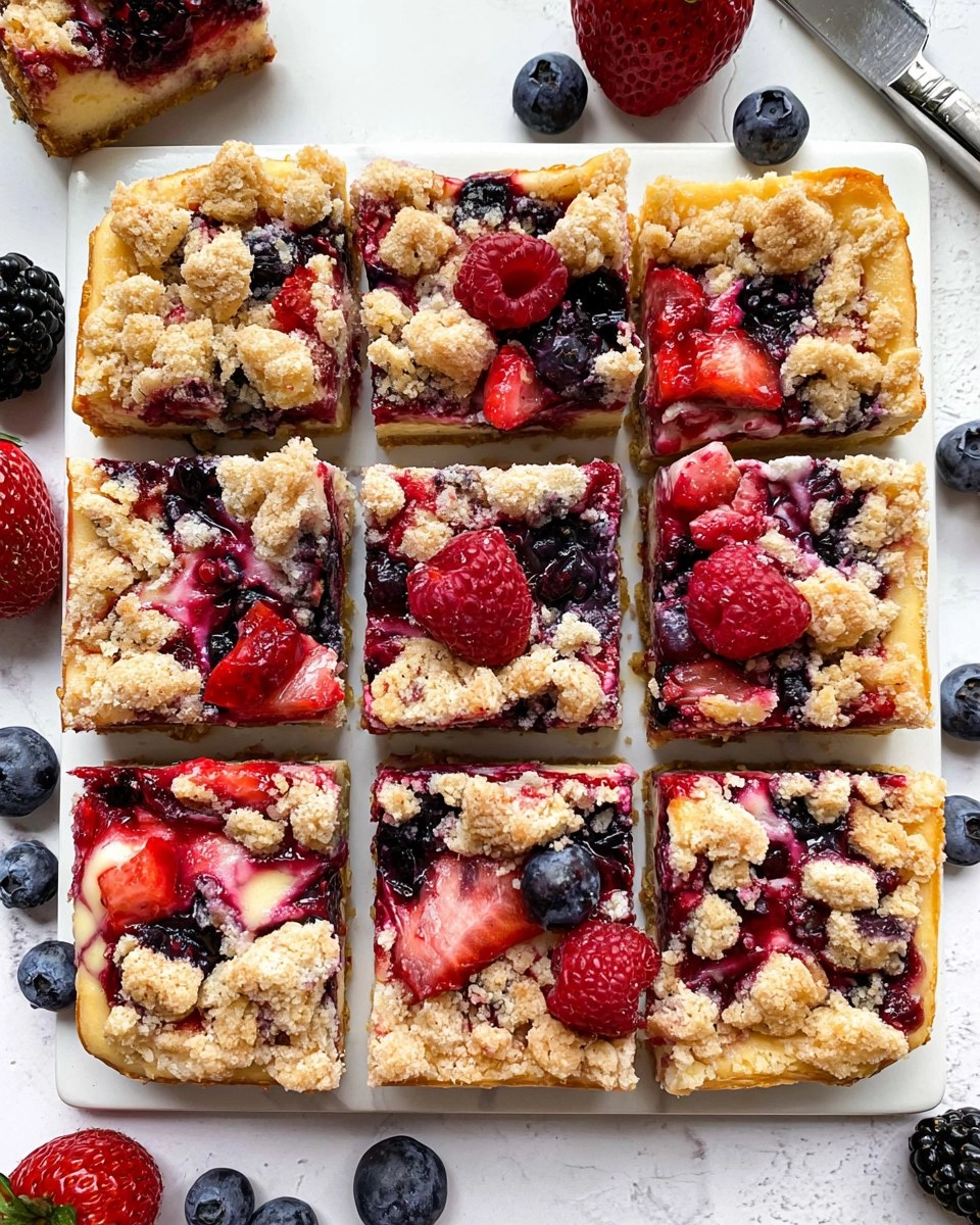 Triple Berry Cheesecake Bars