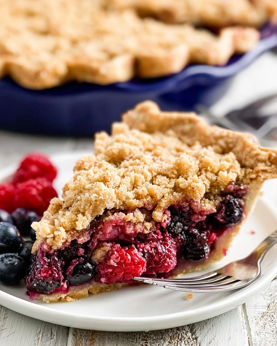 Triple Berry Pie with Crumble Topping