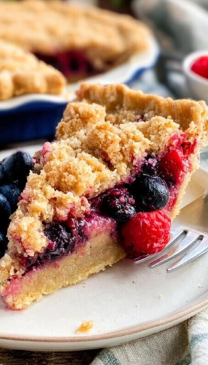 Triple Berry Pie with Crumble Topping