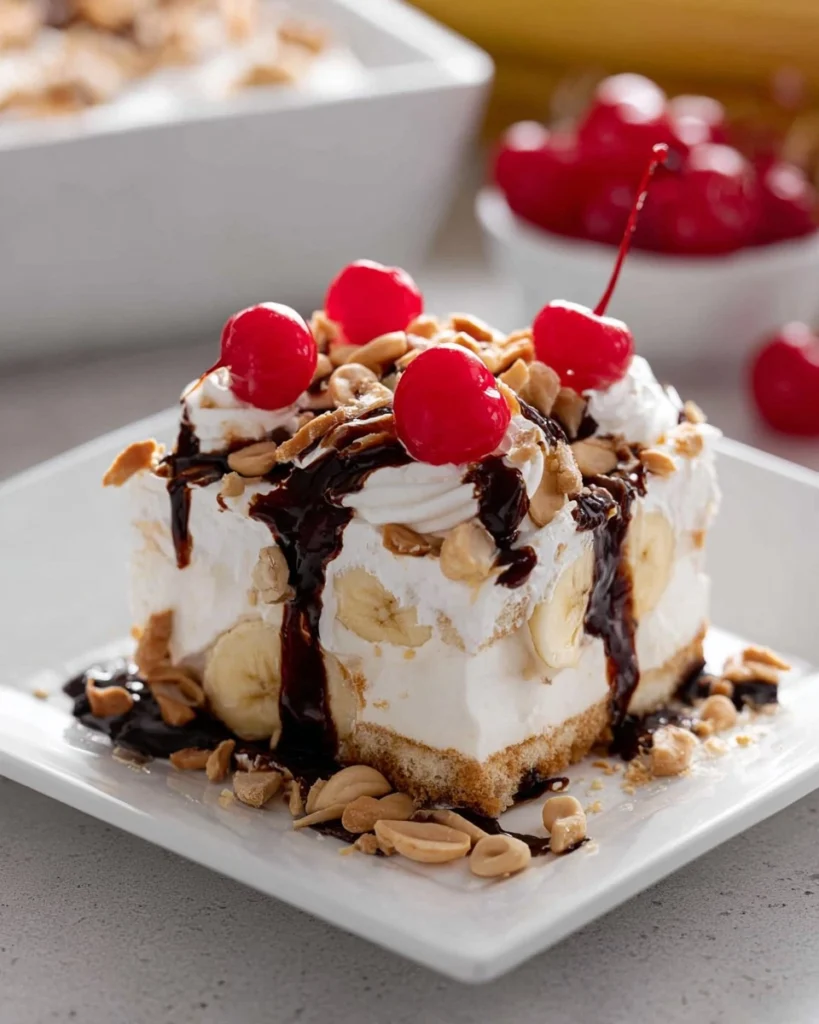 No-Bake-Banana-Split-Cake-Recipe