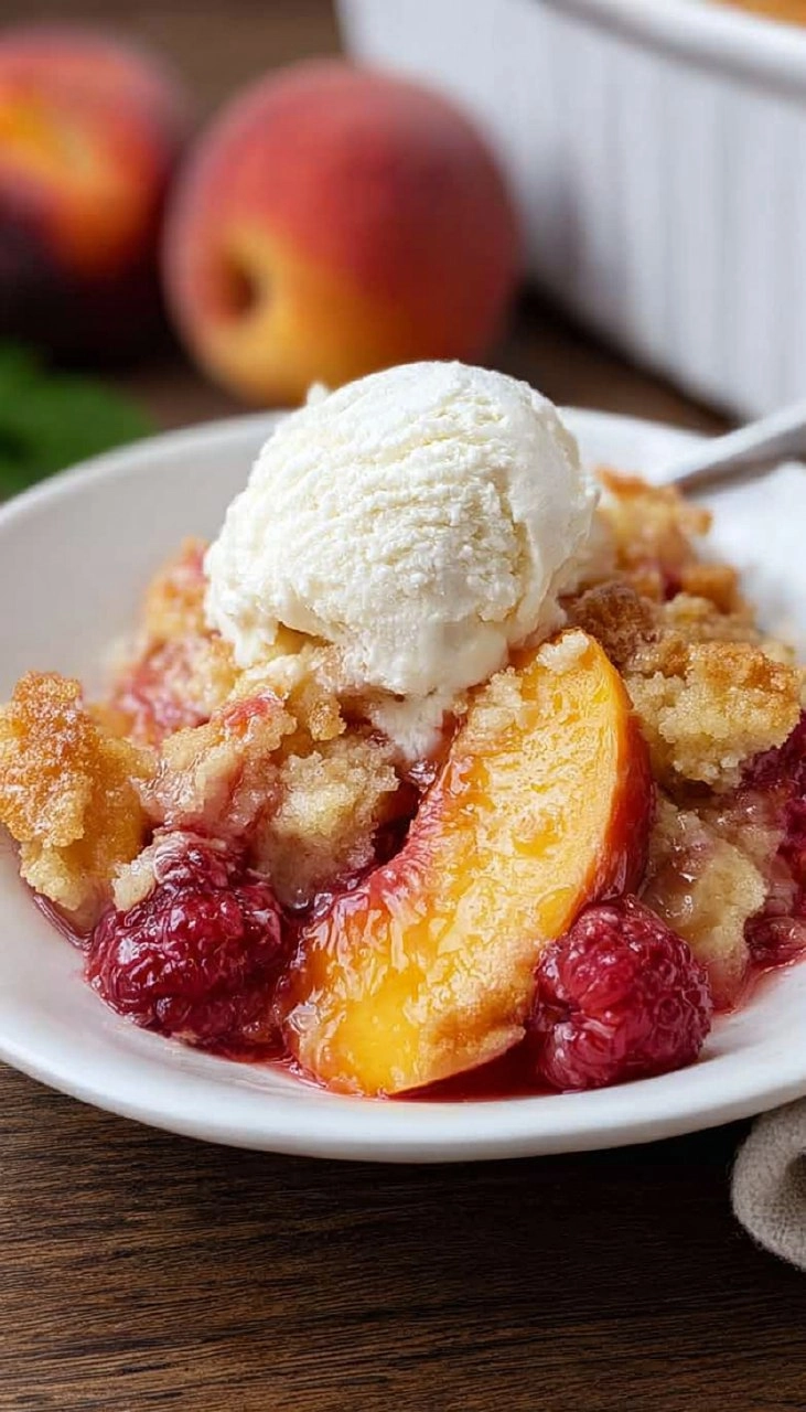 Raspberry Peach Cobbler