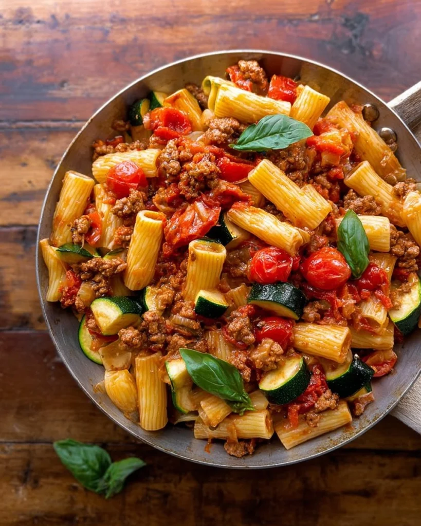 Easy Sausage Rigatoni (With Tomatoes and Zucchini) 7 Easy-Sausage-Rigatoni-Recipe-With-Tomatoes-and-Zucchini