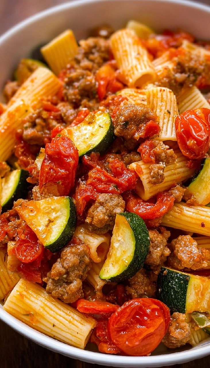 Easy Sausage Rigatoni (With Tomatoes and Zucchini) 101 Easy Sausage Rigatoni (With Tomatoes and Zucchini)