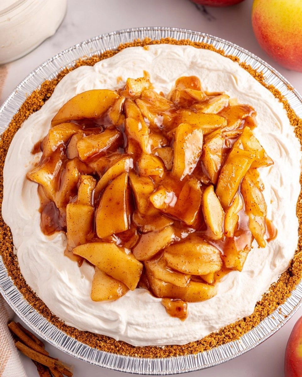 Creamy No Bake Apple Cheesecake Pie